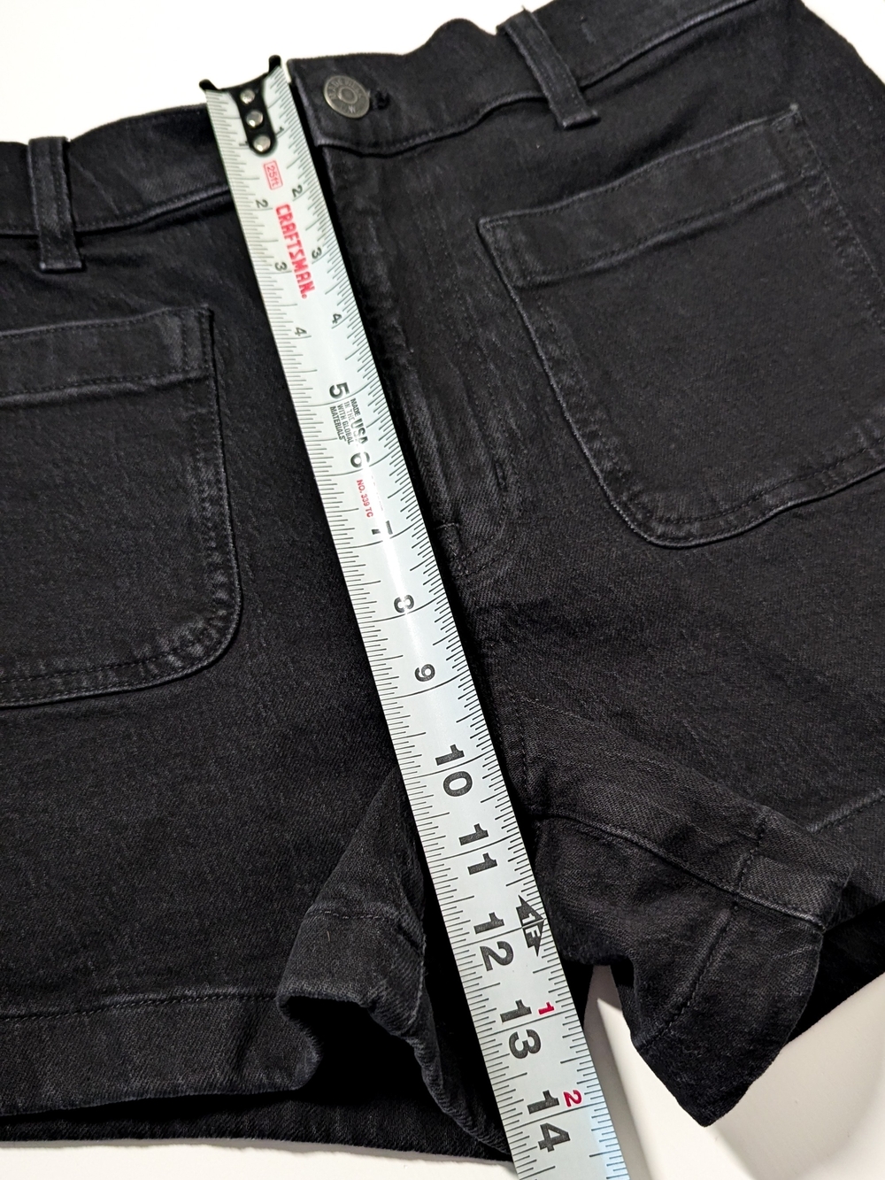 Madewell The High-Rise Sailor Short, Black Denim, Size 27, Nautical Style - Picture 11 of 13